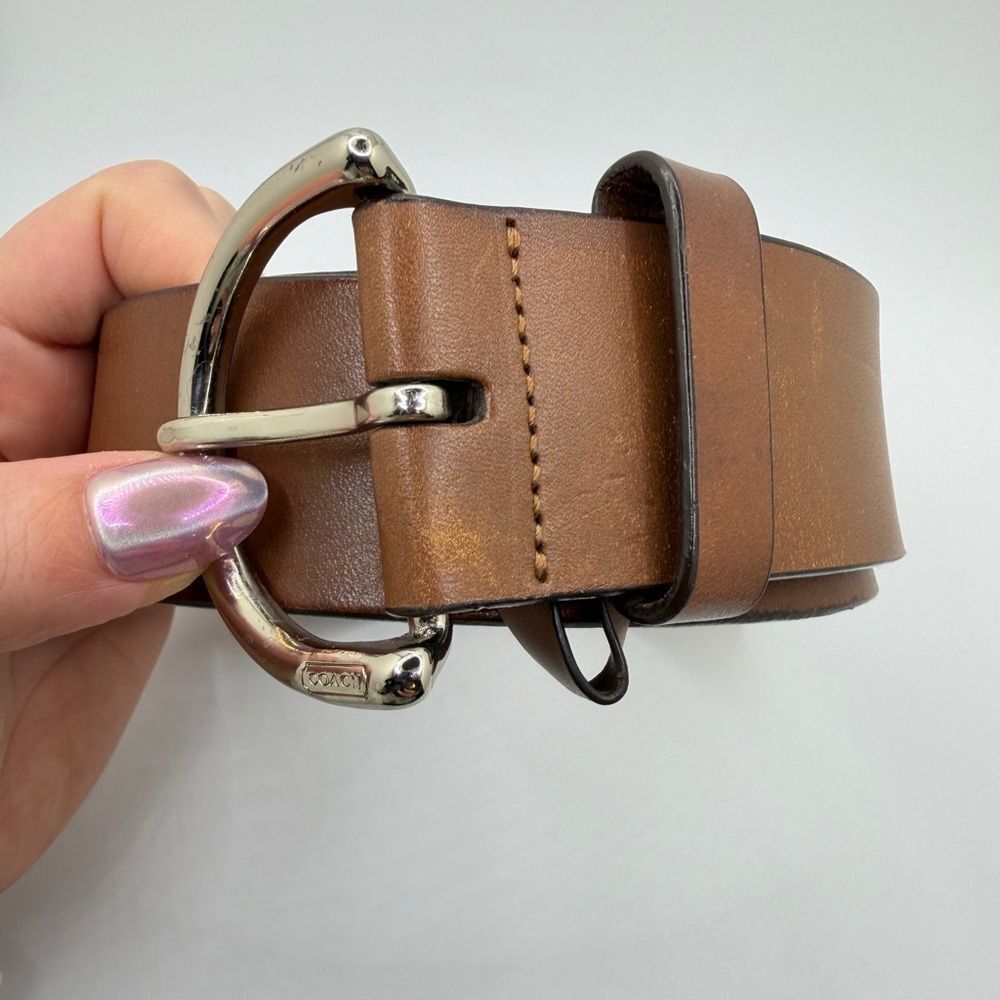 ~38" Pre-owned early 2000s COACH all leather belt in Small - Picture 3 of 12